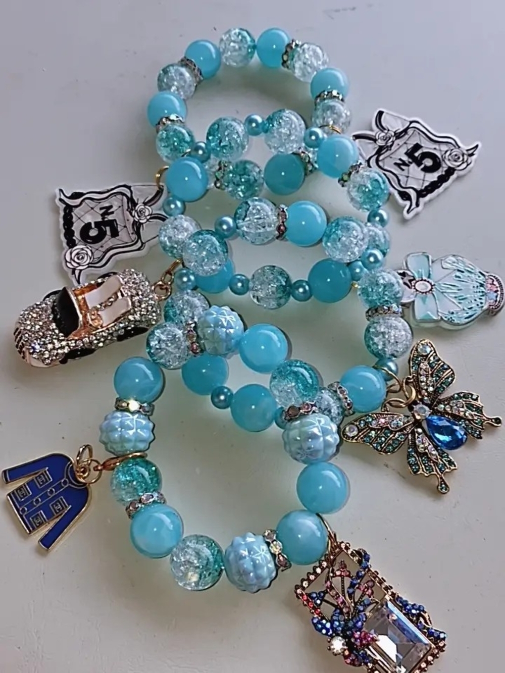 Turquoise Charm Beaded Bracelet - Women Jewelry